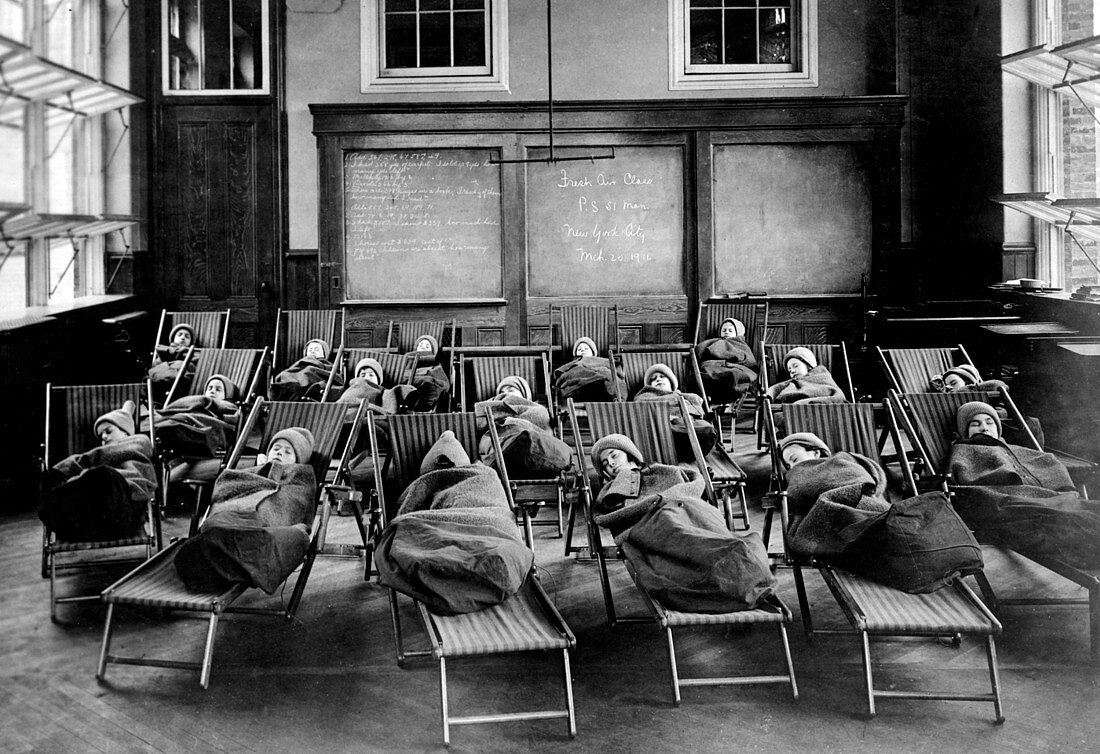 Manhattan Open Air School, Rest Hour, 1911