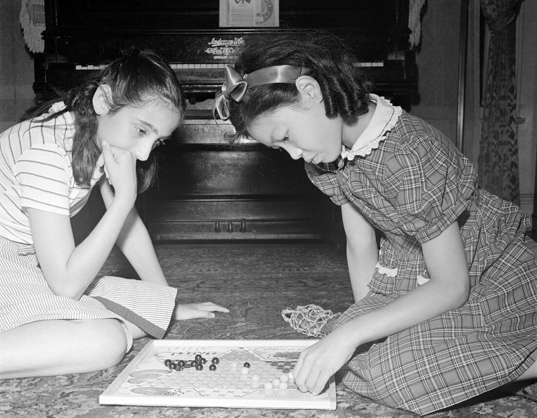 Girls Playing Chinese Checkers, 1942