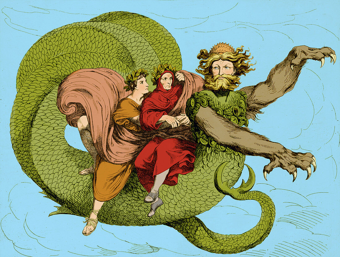 Virgil and Dante Riding Geryon, Divine Comedy