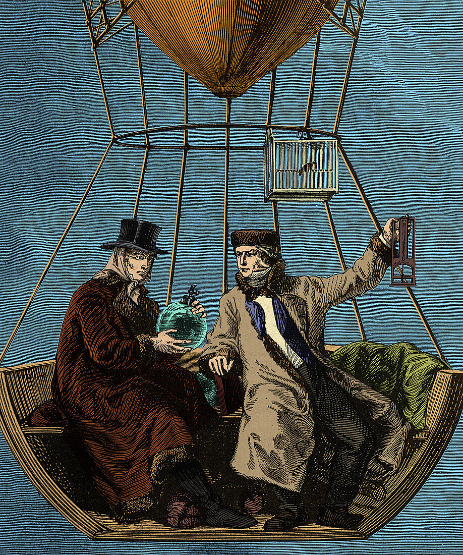 Gay-Lussac and Biot in Hot Air Balloon, 1804