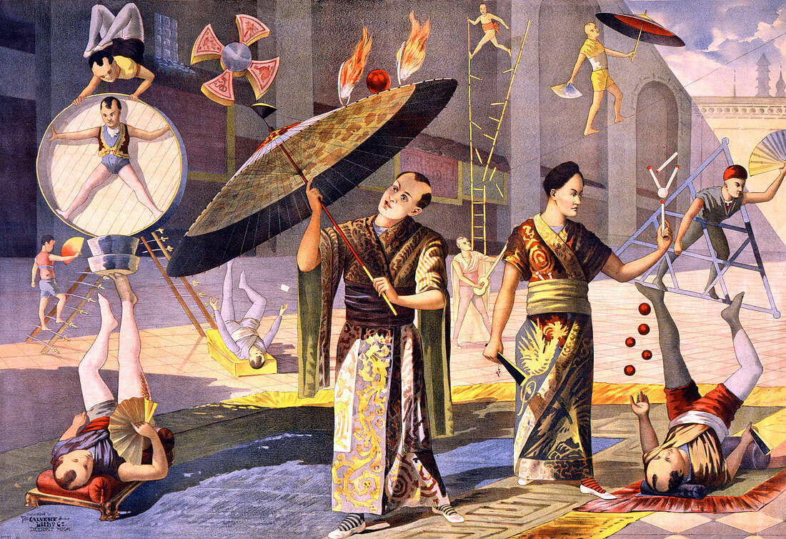 Twelve Asian Acrobats, 1891