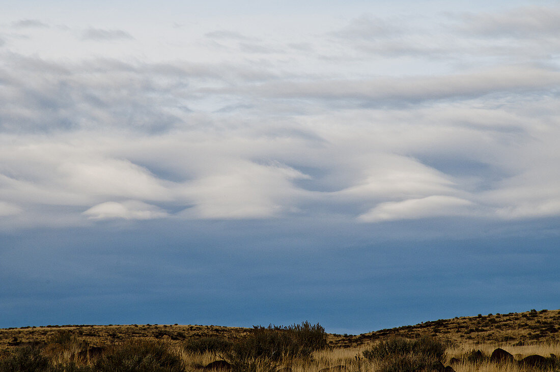 Wave Clouds over Desert, USA