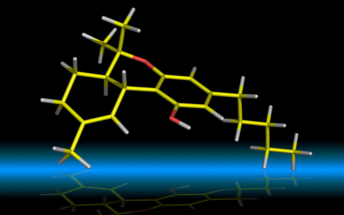 Tetrahydrocannabinol (THC) molecule