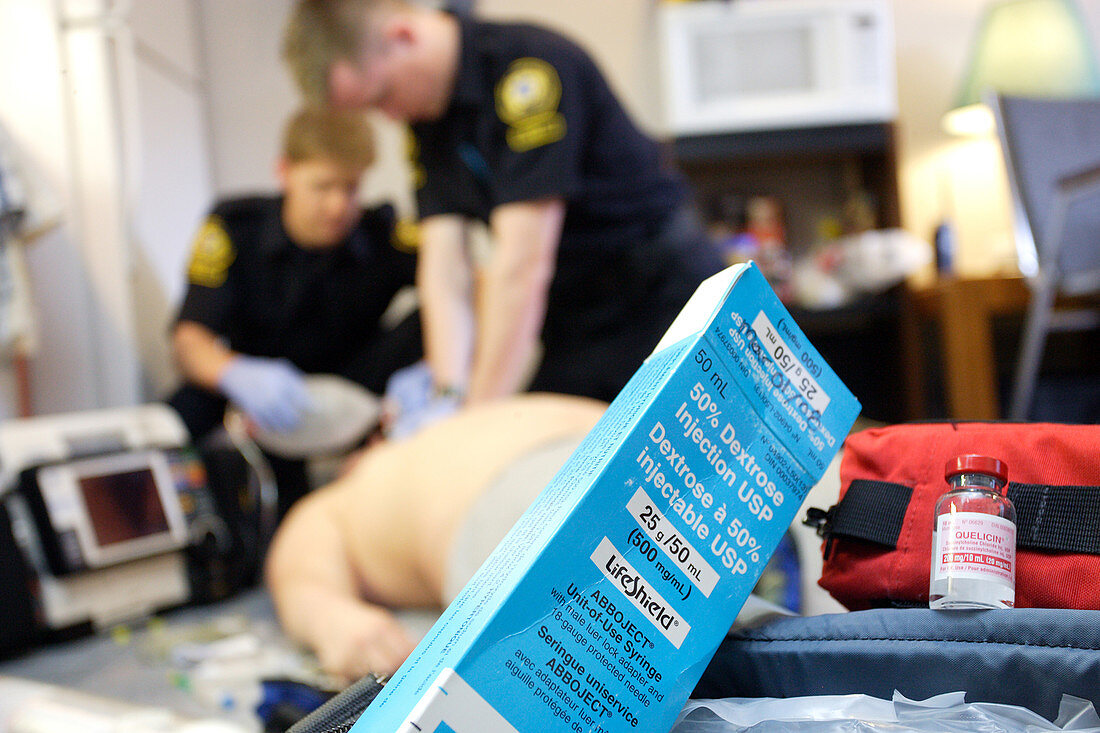 EMS Crew Treating Cardiac Arrest Patient