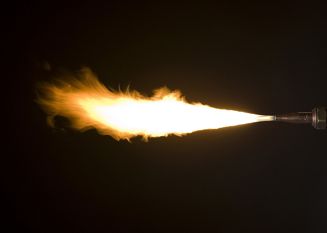 Cutting Tip with Acetylene Gas Burning