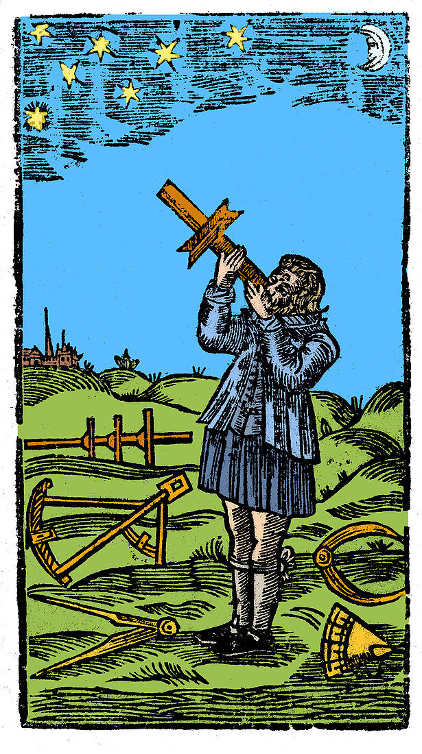 Man Using Navigational Instruments