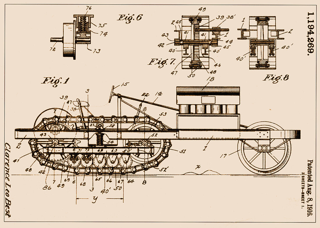 C.L. Best Crawler Patent, 1916