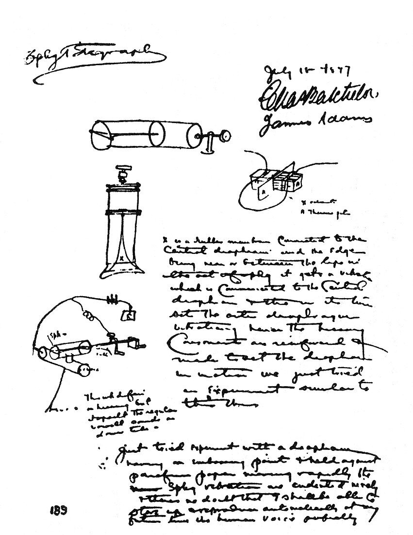 Edison's Original Sketch of the Phonograph