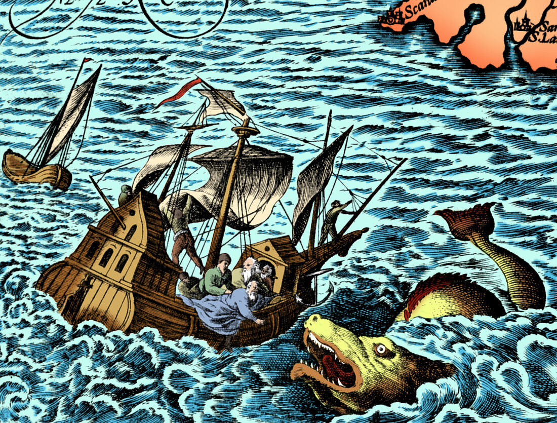 Sea Serpent Attacking Ship, 1583