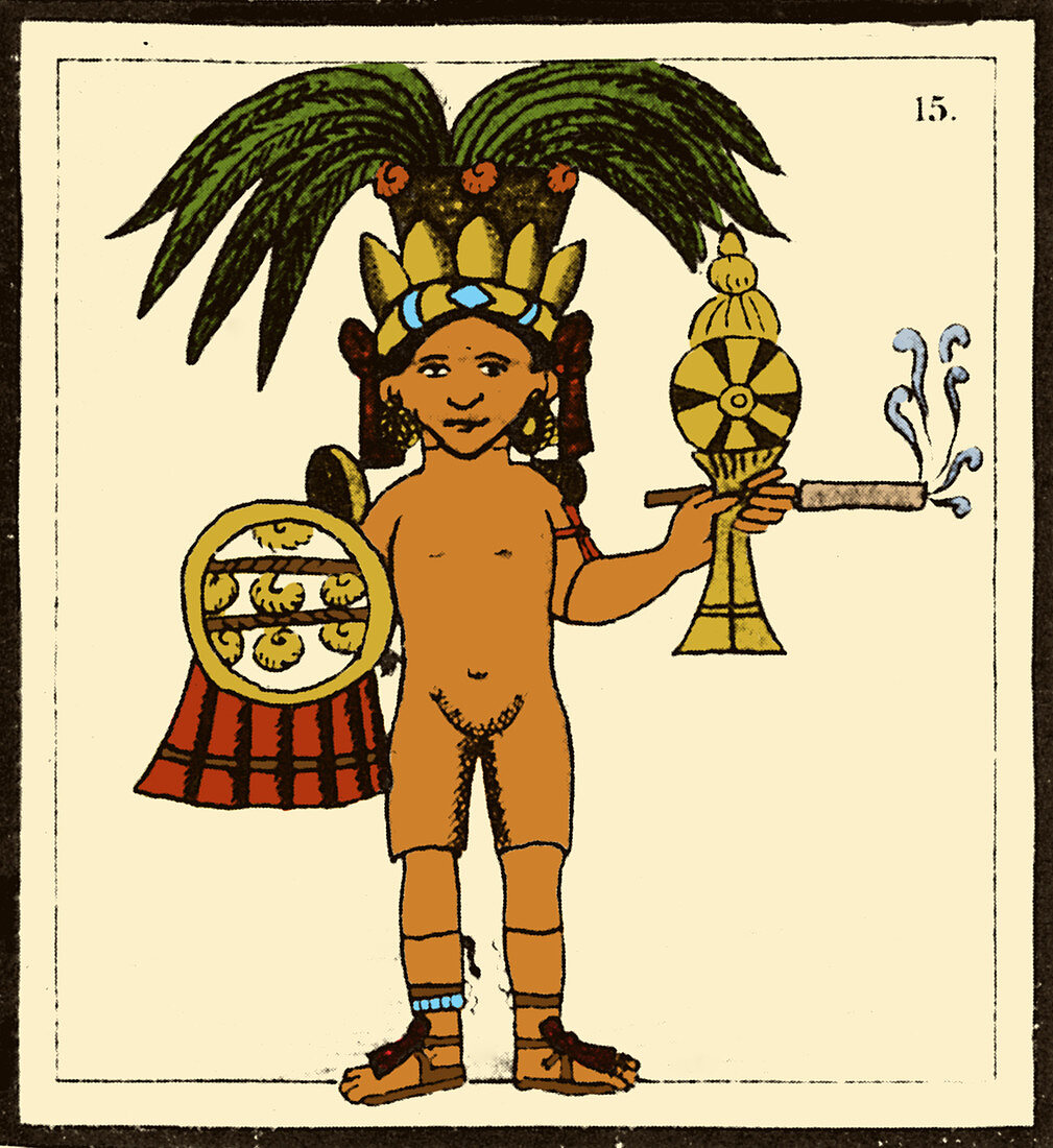 Tobacco In Aztec Ritual, Florentine Codex