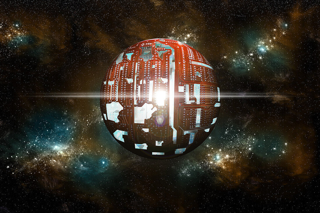 Dyson Sphere Built by Advanced Civilization