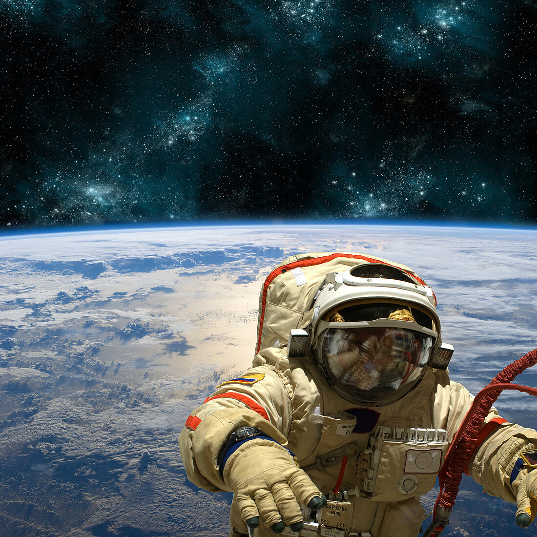 Astronaut Floating in Space, Composite
