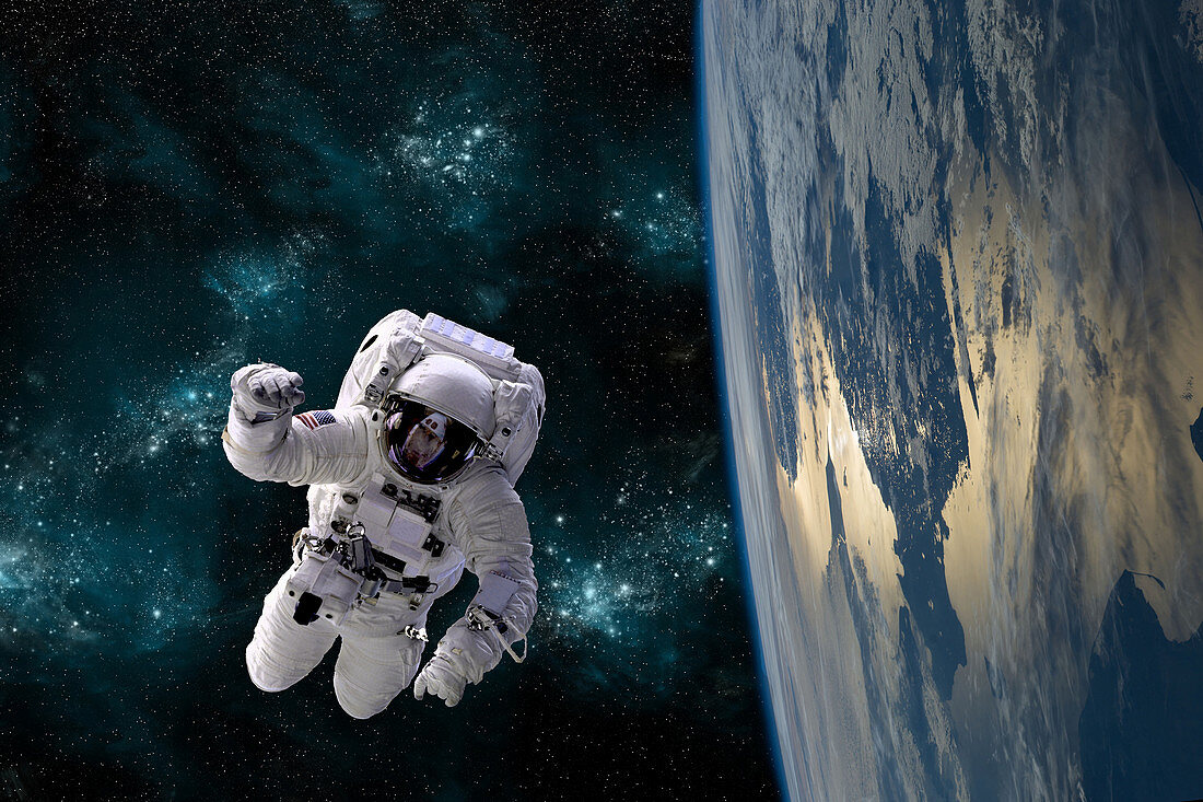 Astronaut Floating above Earth, Concept