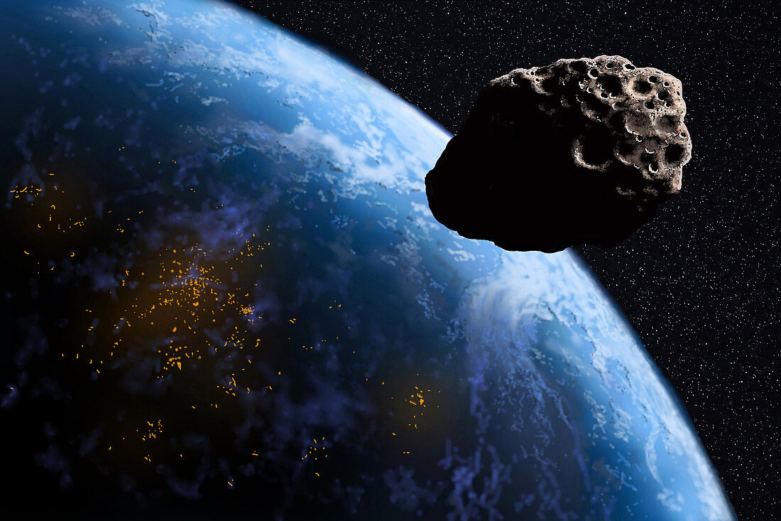Asteroid Threatening Earth, Illustration
