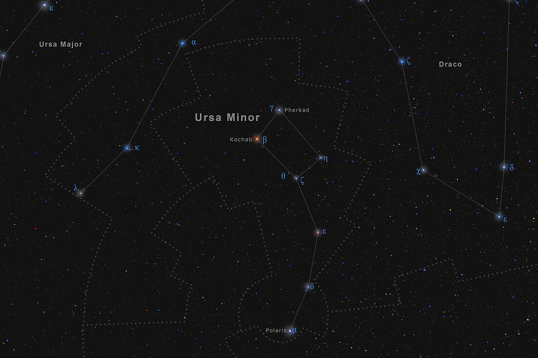 Ursa Minor, Constellation, Labeled