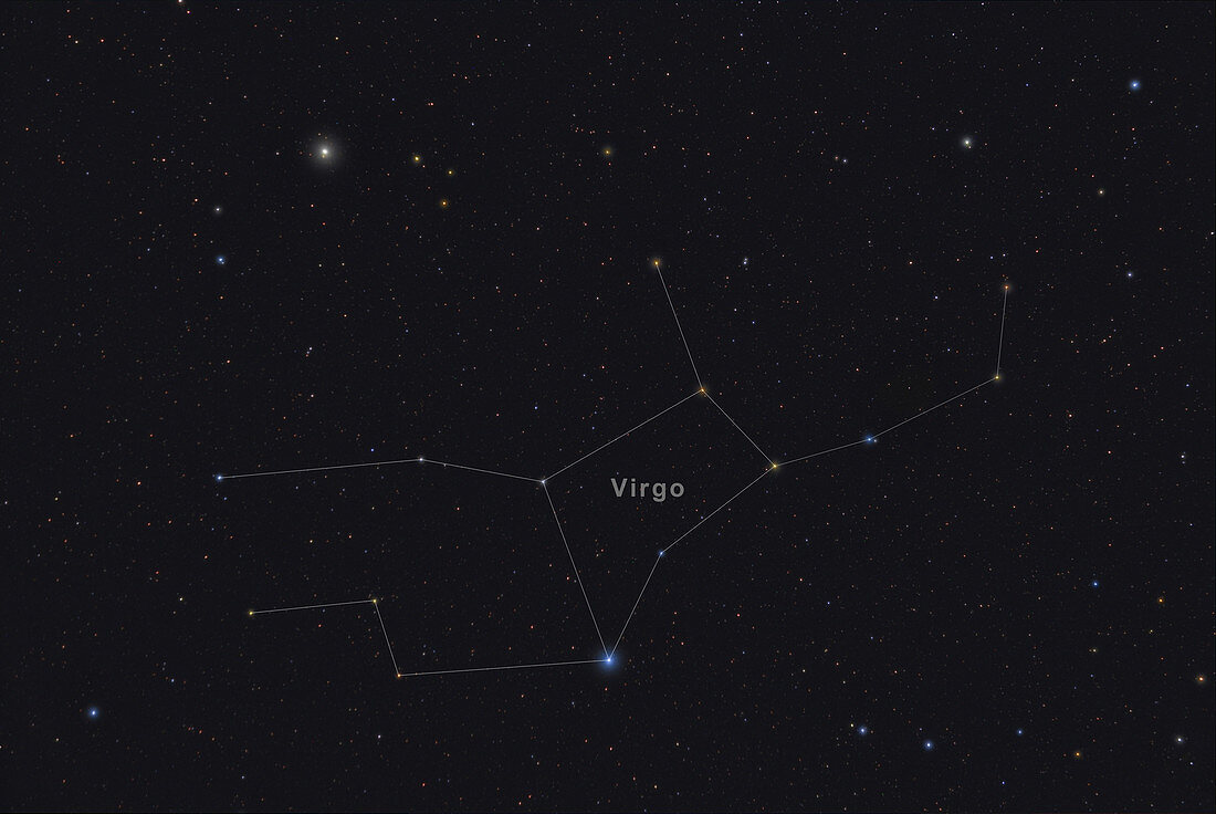 Virgo, Constellation, Labeled