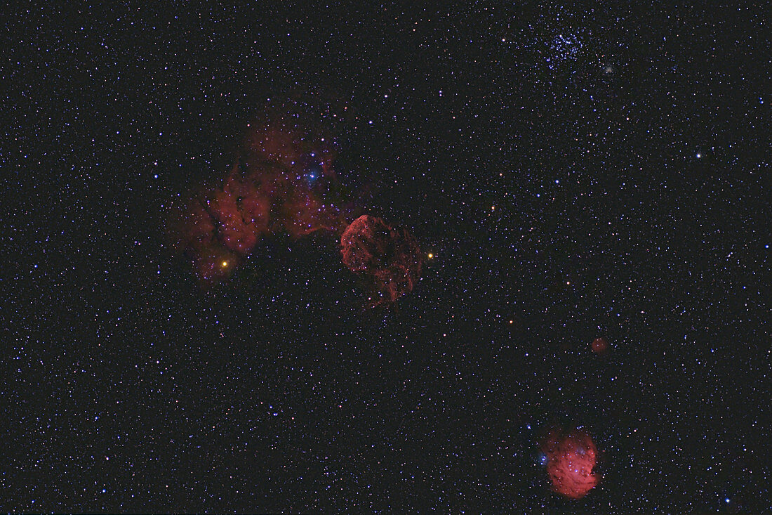 Jellyfish Nebula and Open Clusters in Gemini