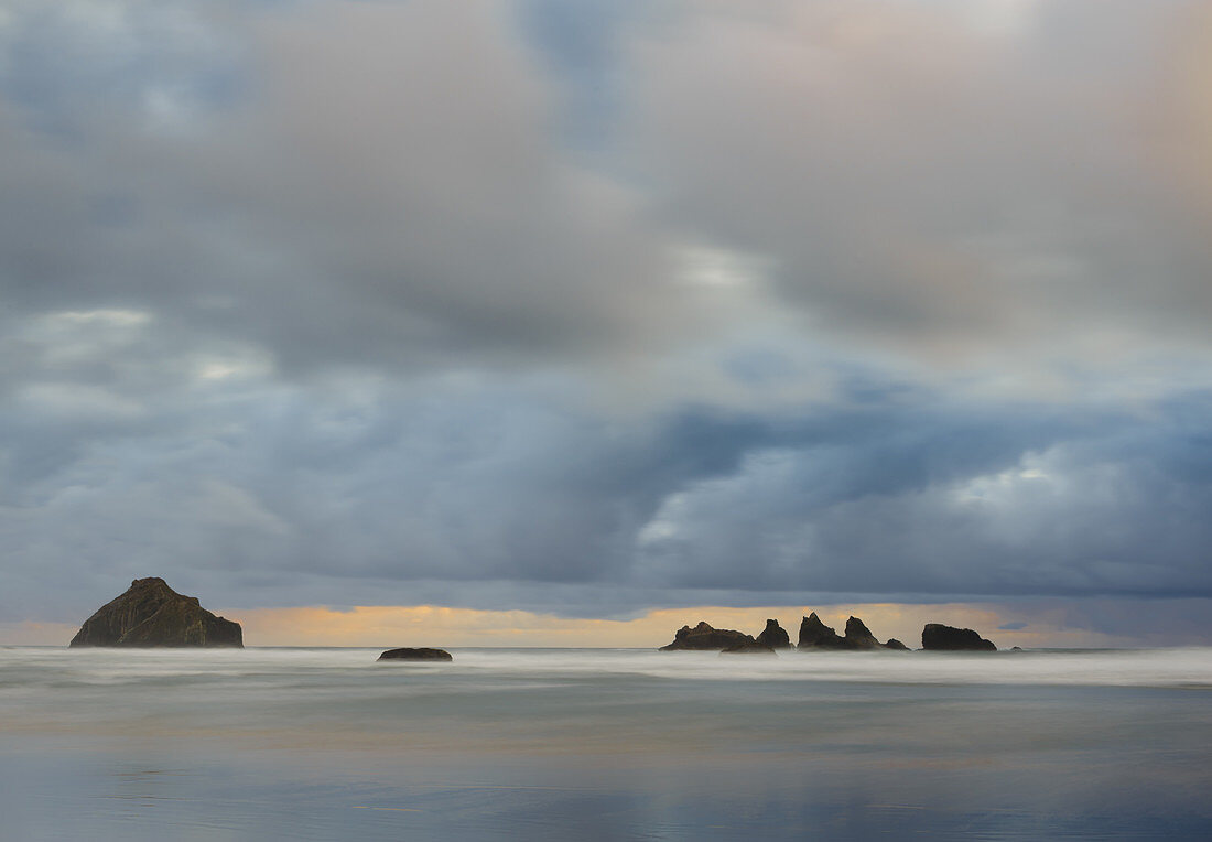 Sea Stacks and Drifting Clouds