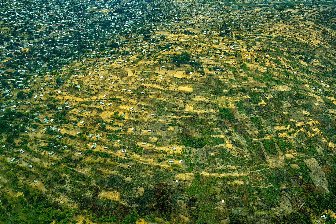 Aerial Of Land Surrounding Brazzaville, Congo
