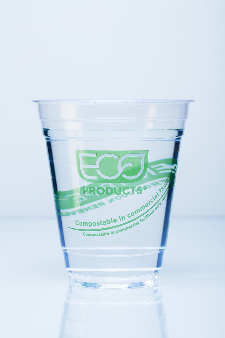 Cup made from bioplastic