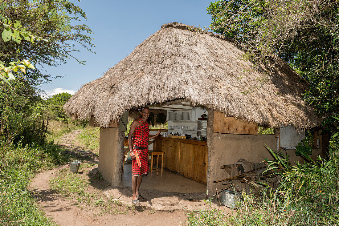 Maasai Man at Bungalow Cafe, Kenya