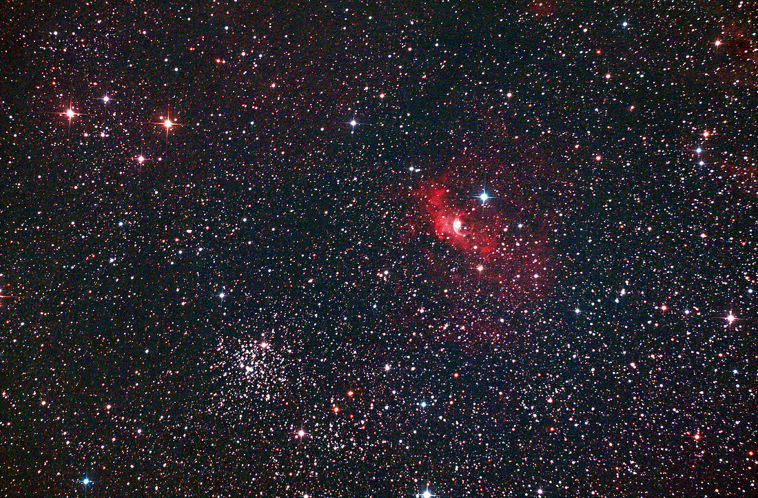 Open Cluster M52 and Bubble Nebula, NGC-7635