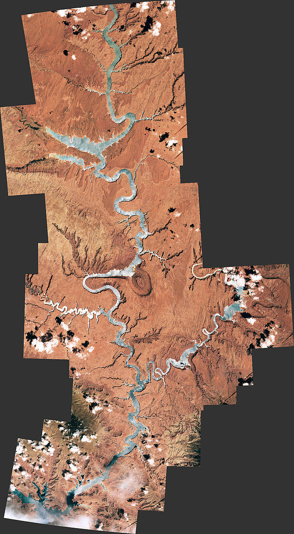 Colorado River, Lake Powell, Satellite View