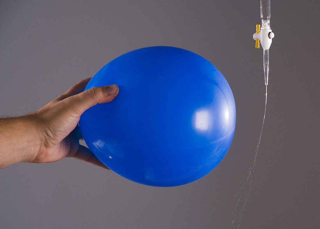 Balloon with Static Charge Bends Water Stream