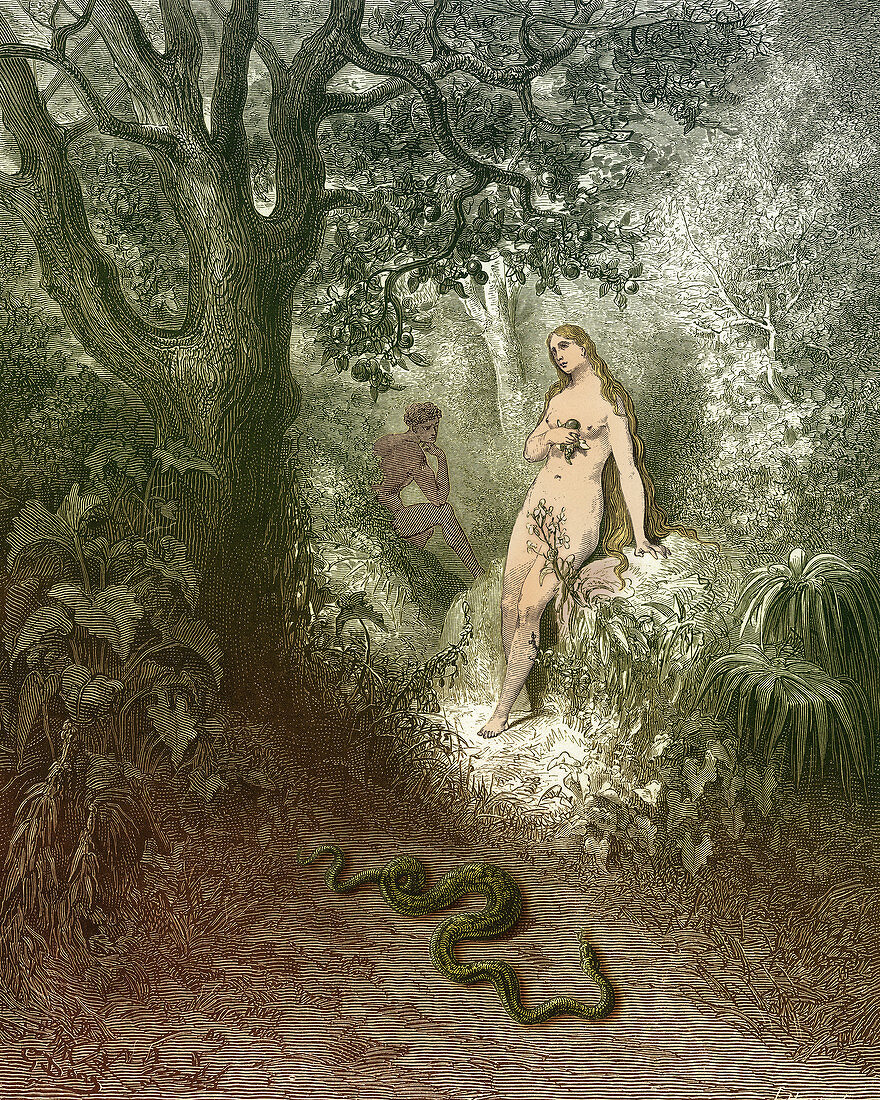 Adam and Eve and Snake by Dore