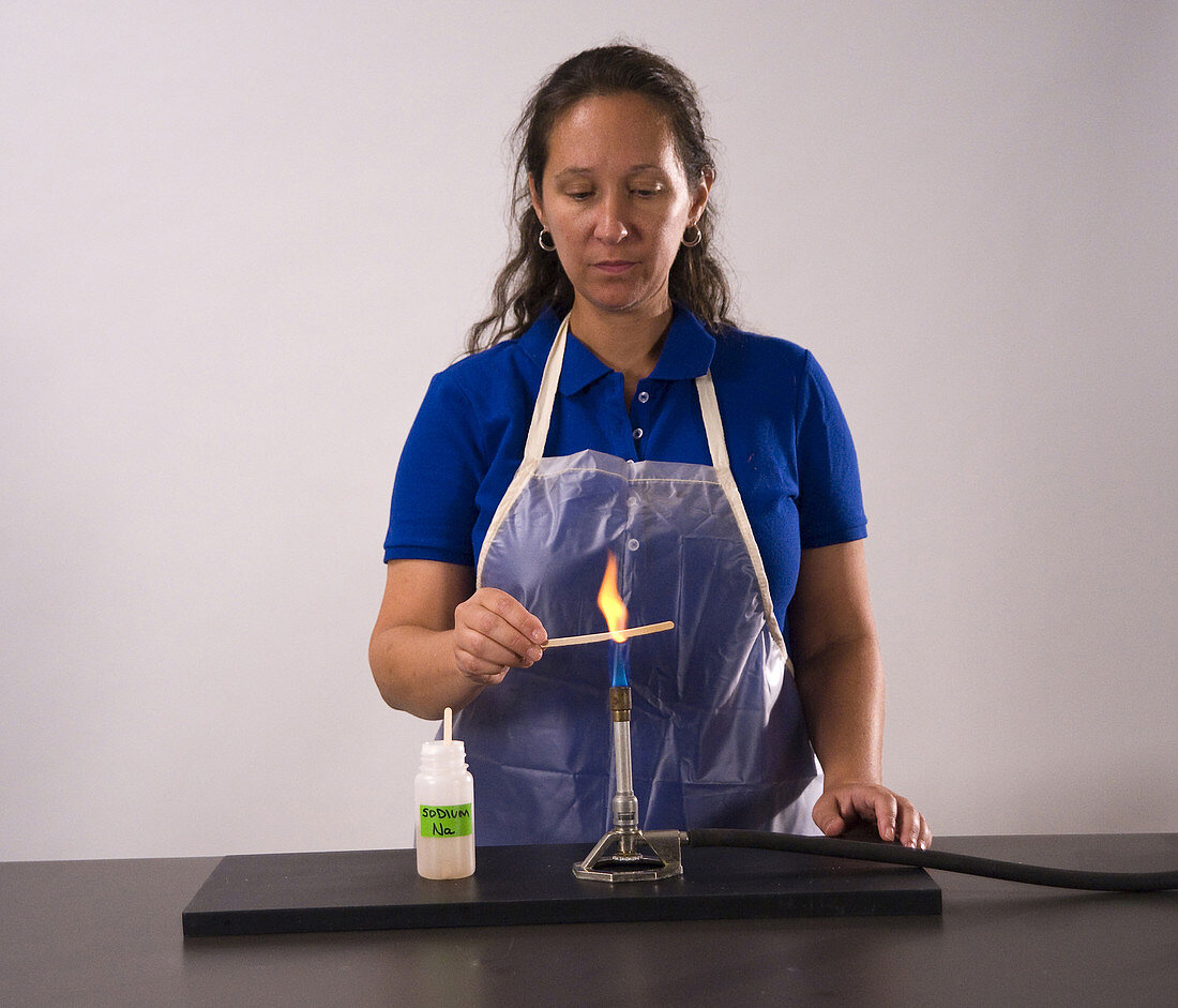 Flame Test for Sodium Using Wooden Stick
