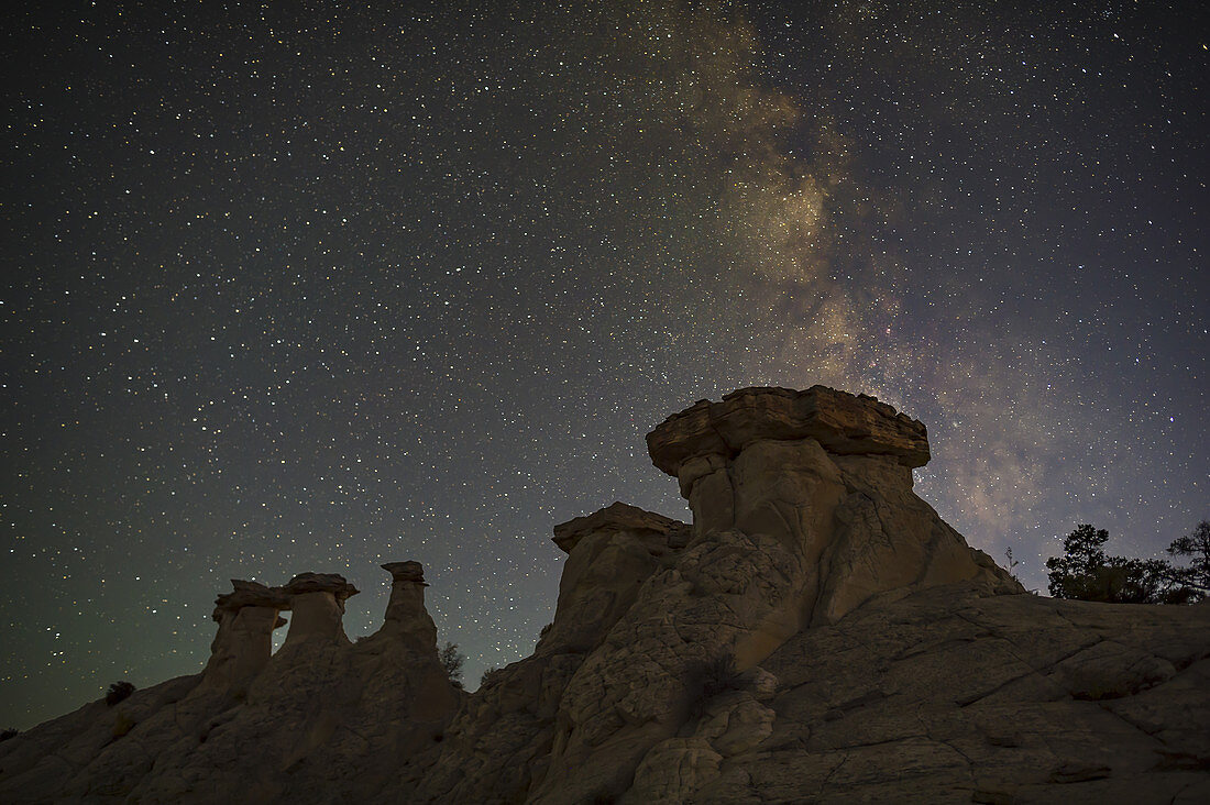 Milky Way Above Hoodoo Formations, Utah