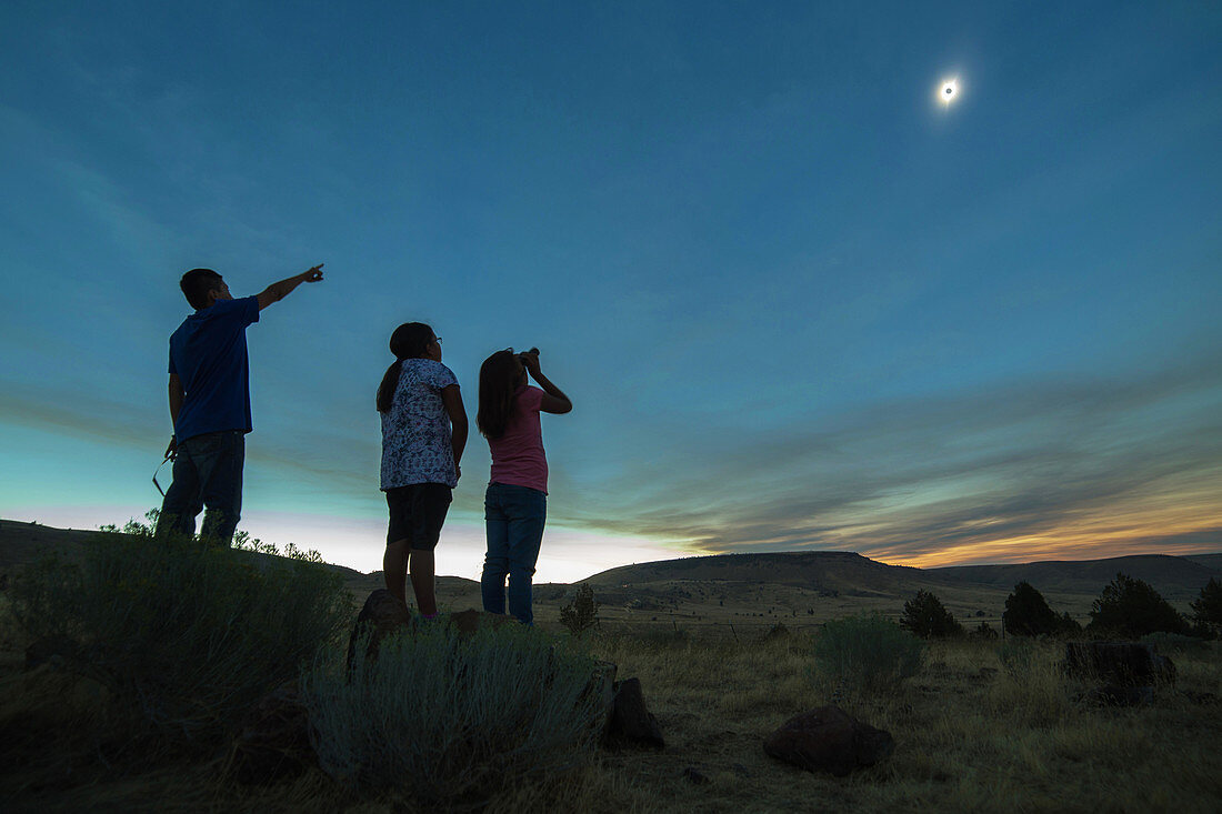 Native American Kids Watching Total Solar Eclipse