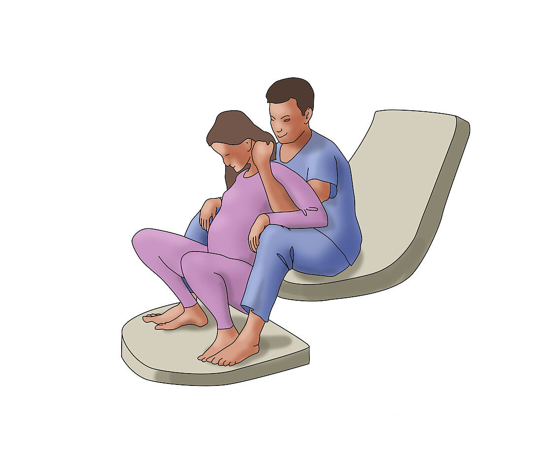Squatting with Partner Birthing Position