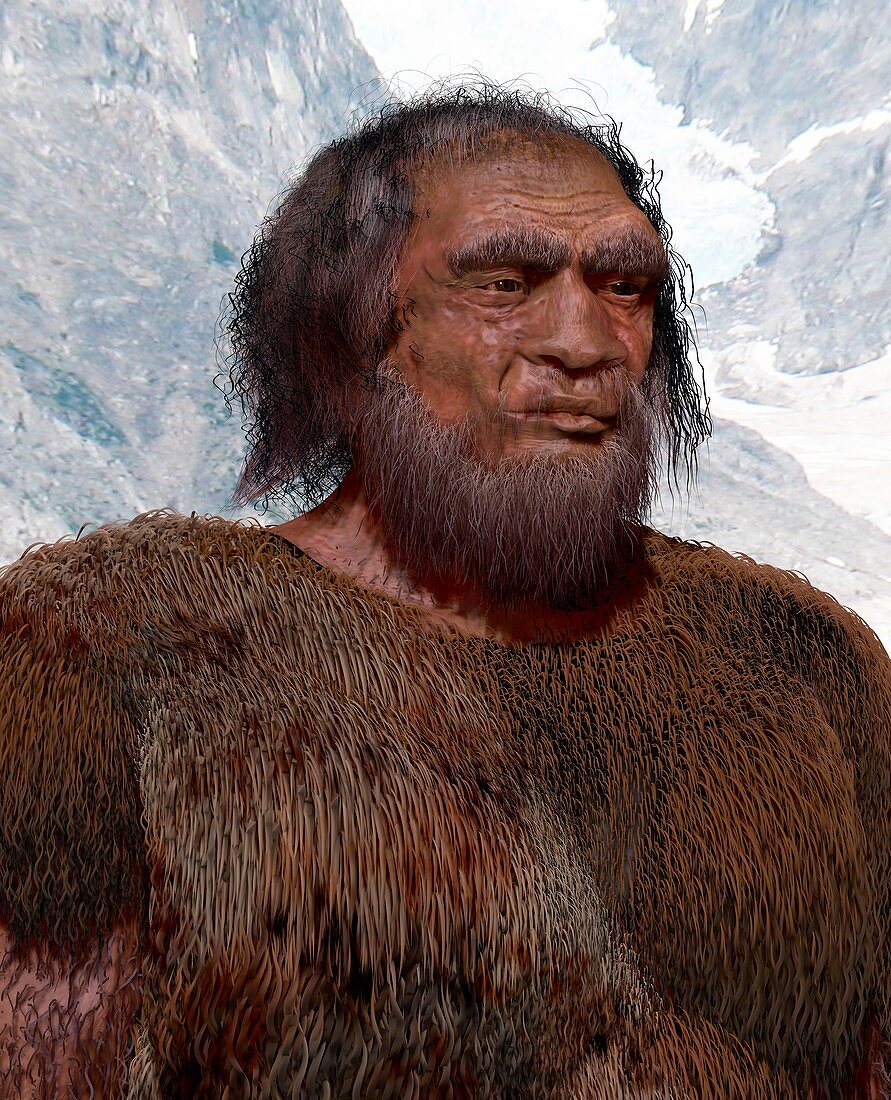Prehistoric modern human, illustration