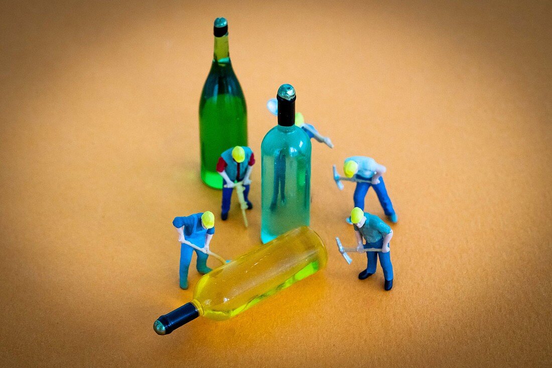 Illustration on alcoholism at work