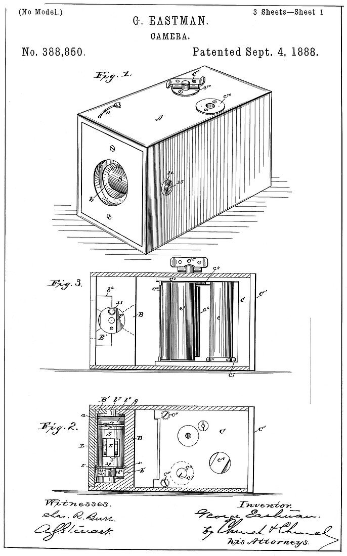 Eastman's Kodak camera patent, 1888