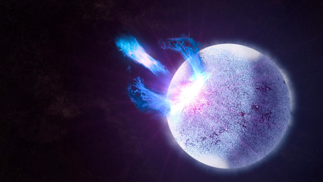 Magnetar eruption, illustration