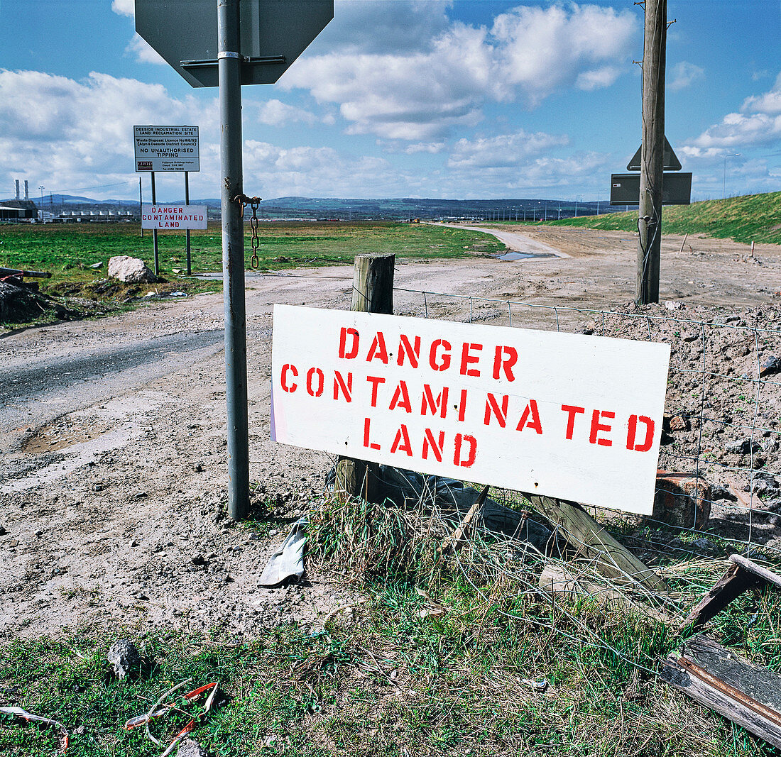 Land reclamation site, Deeside, Wales, UK