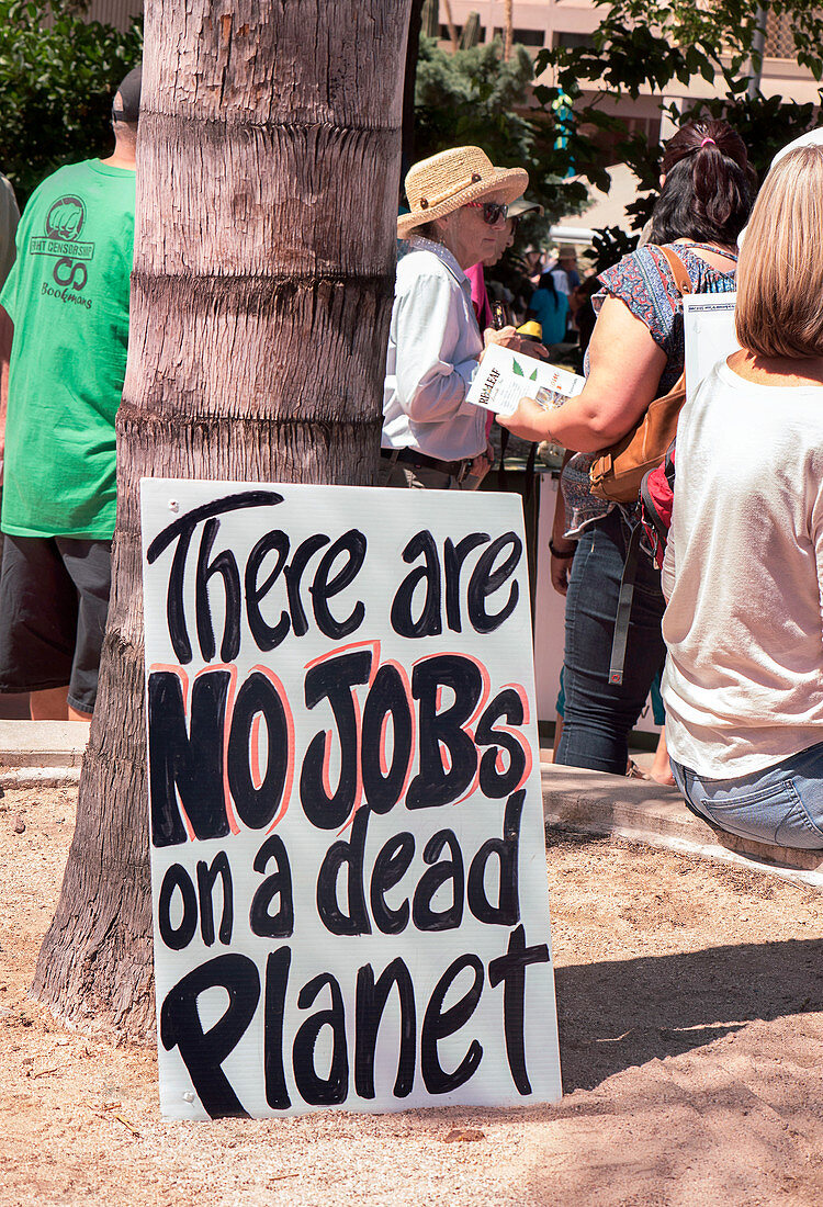 Placard, Earth Day, Arizona, USA