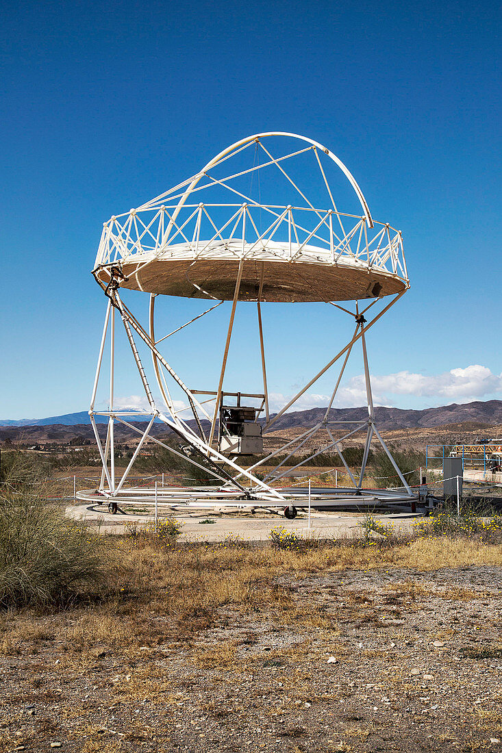 Parabolic disc at the solar energy research centre, Spain