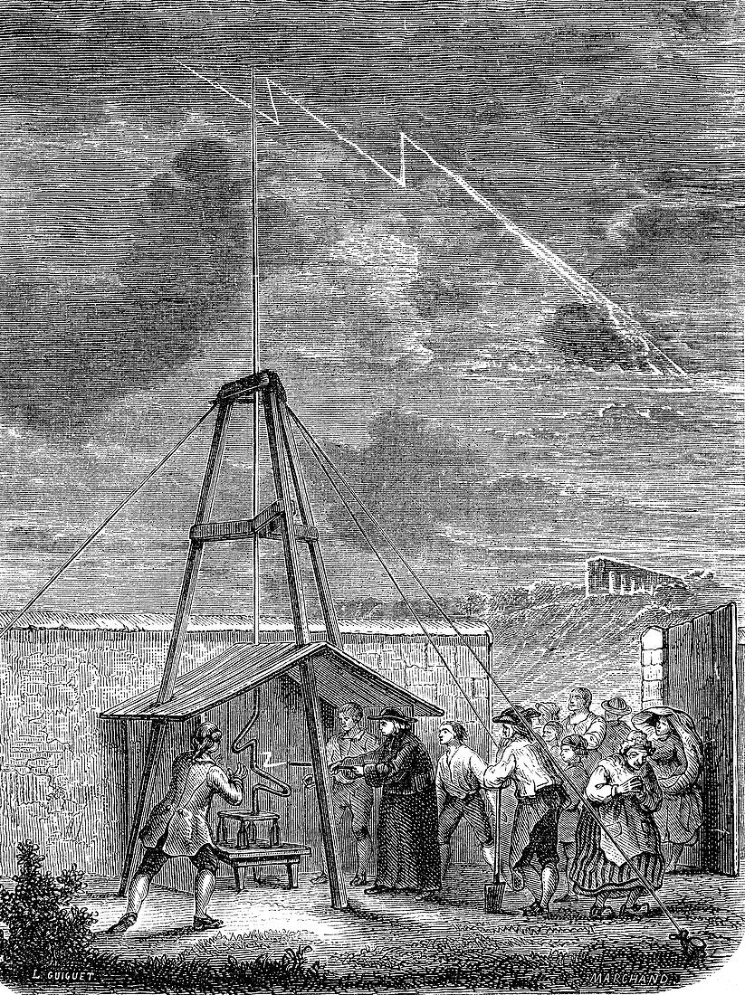 Dailbard's lightning experiment, 1752