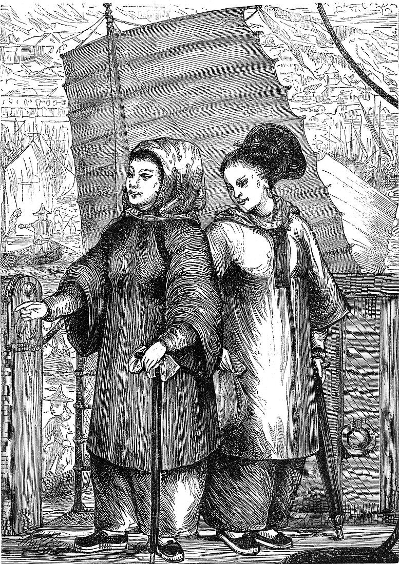 Chinese boat women in Canton, 1860s