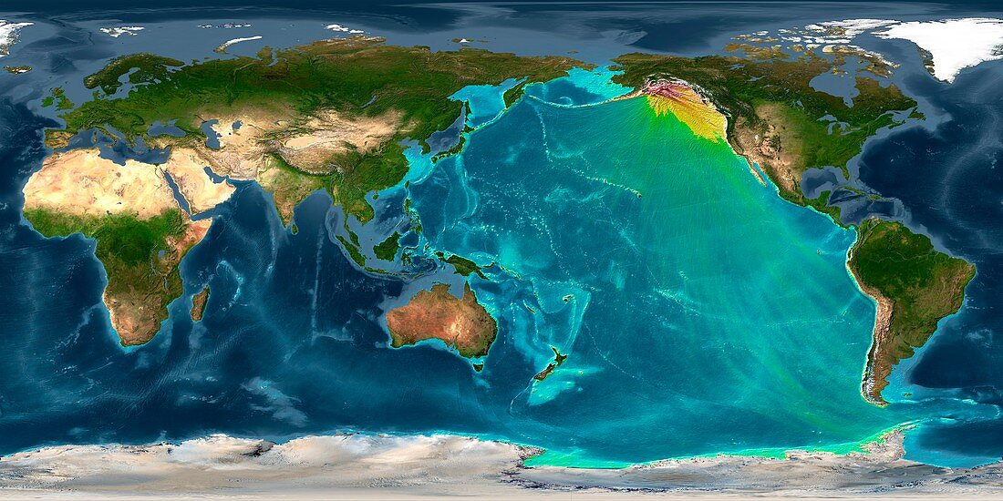 Tsunami from 1964 Alaska earthquake, computer model