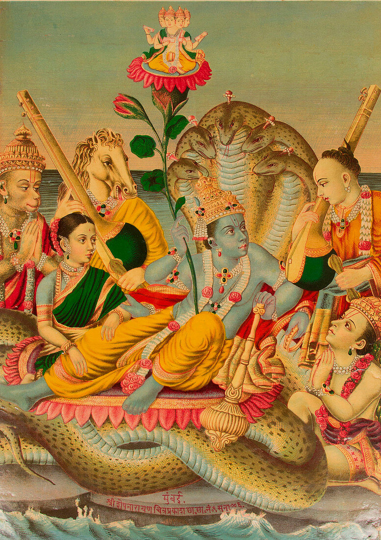Vishnu Narayana reclining on Shesha