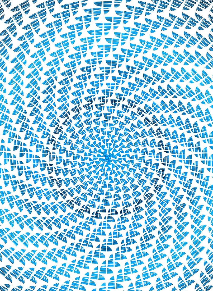 Radiating spiral patterns