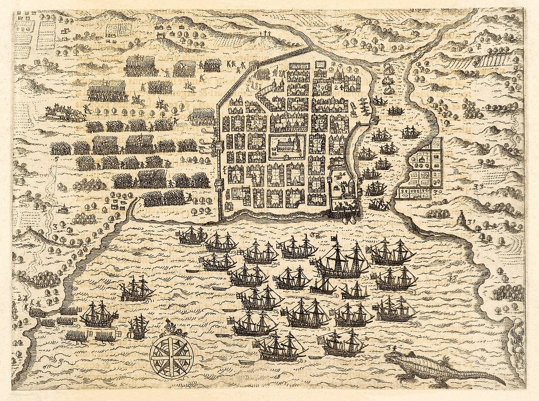 Drake's attack on Santo Domingo, 1586