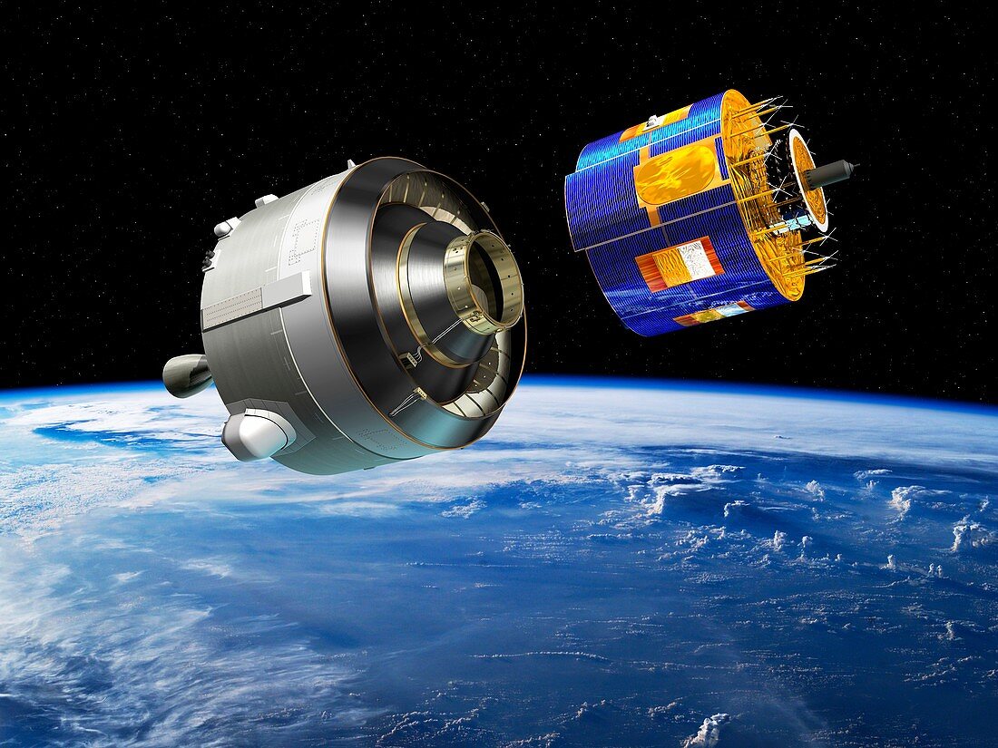 MSG weather satellite launch, illustration