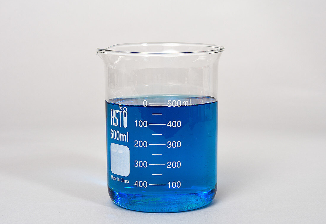 Laboratory Beaker with Blue Liquid