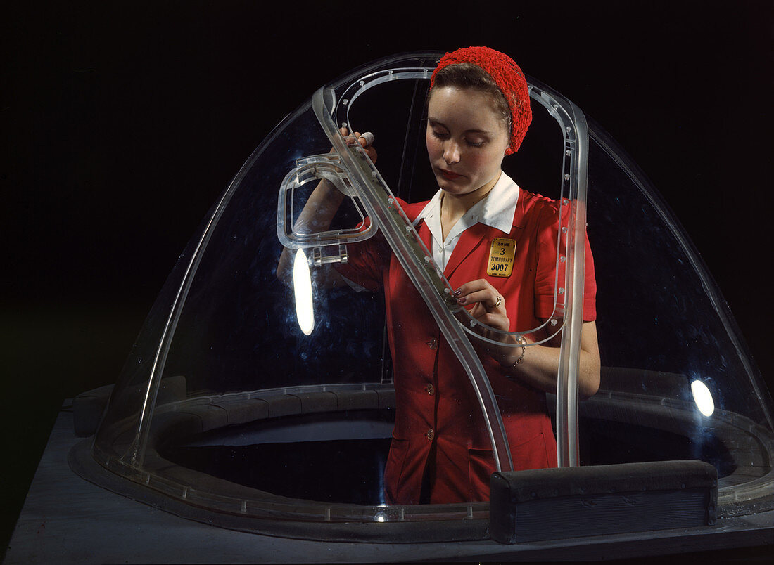 WWII, Female Worker, B-17 Flying Fortress, 1942