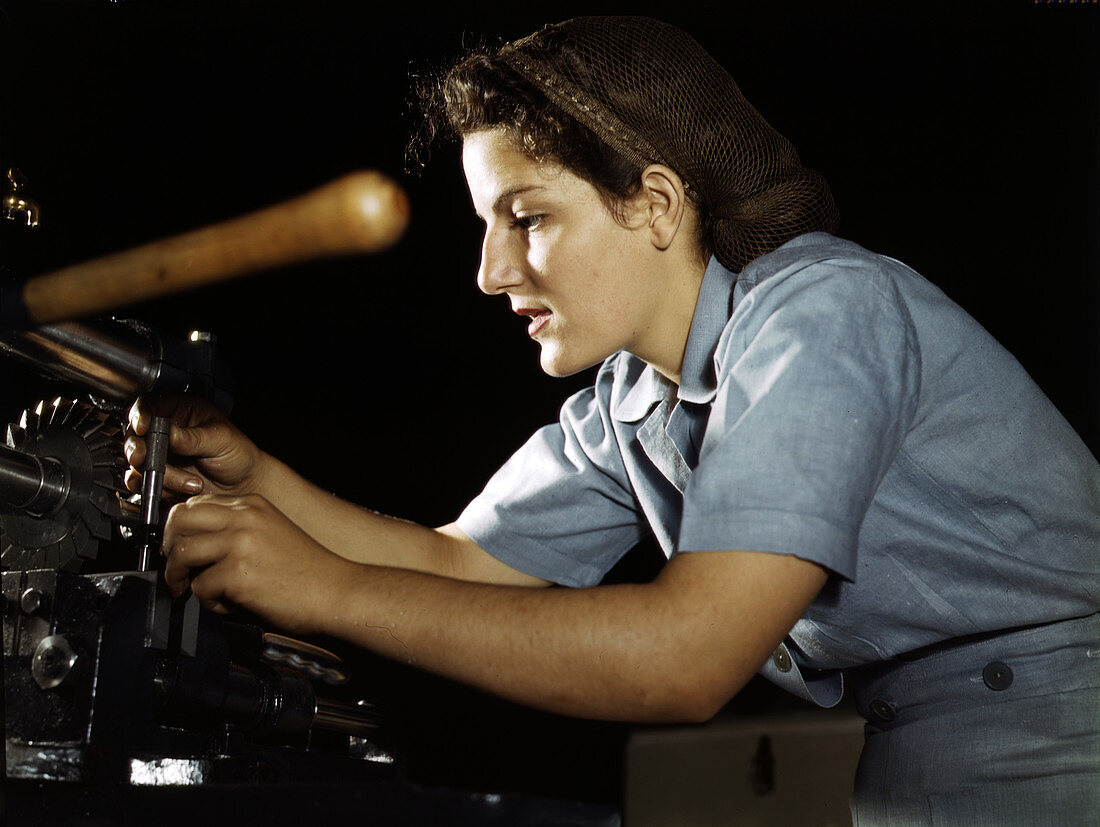 WWII, Woman Worker, Airplane Factory, 1942
